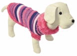 Jersey Punto Rayas Peluche Fucsia